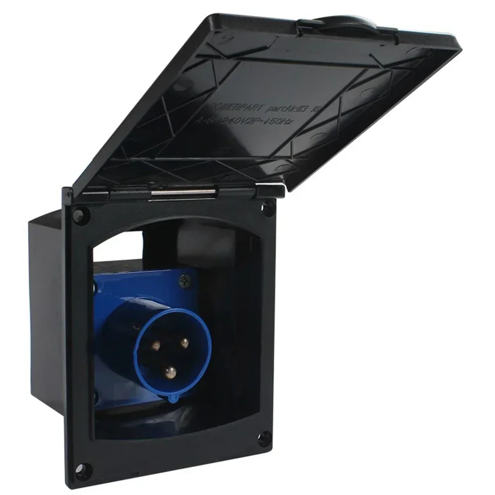 Caravan camper flush mount external mains socket for CEE feed with waterproof cover IP44 16A 230V suitable for motorhomes