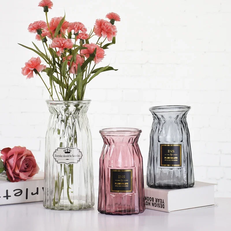 Vase For Decoration Home Terrarium Hydroponics Flower Glass Vase Jarrones Colorful Flower Pant Vases For Garden Maceta ваза