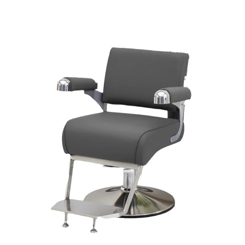 Internet celebrity barber shop chair Stainless steel chair Perm and dyeing high-end hair cutting chair Lifting rotating