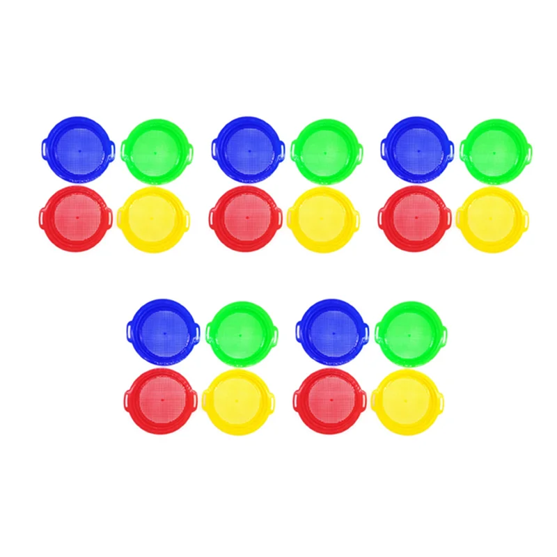 CYGJ-20PCS Stop Sand Sifter Sieves For Sand Beach 20 Pack Set Red Blue Yellow Green For Children Kids