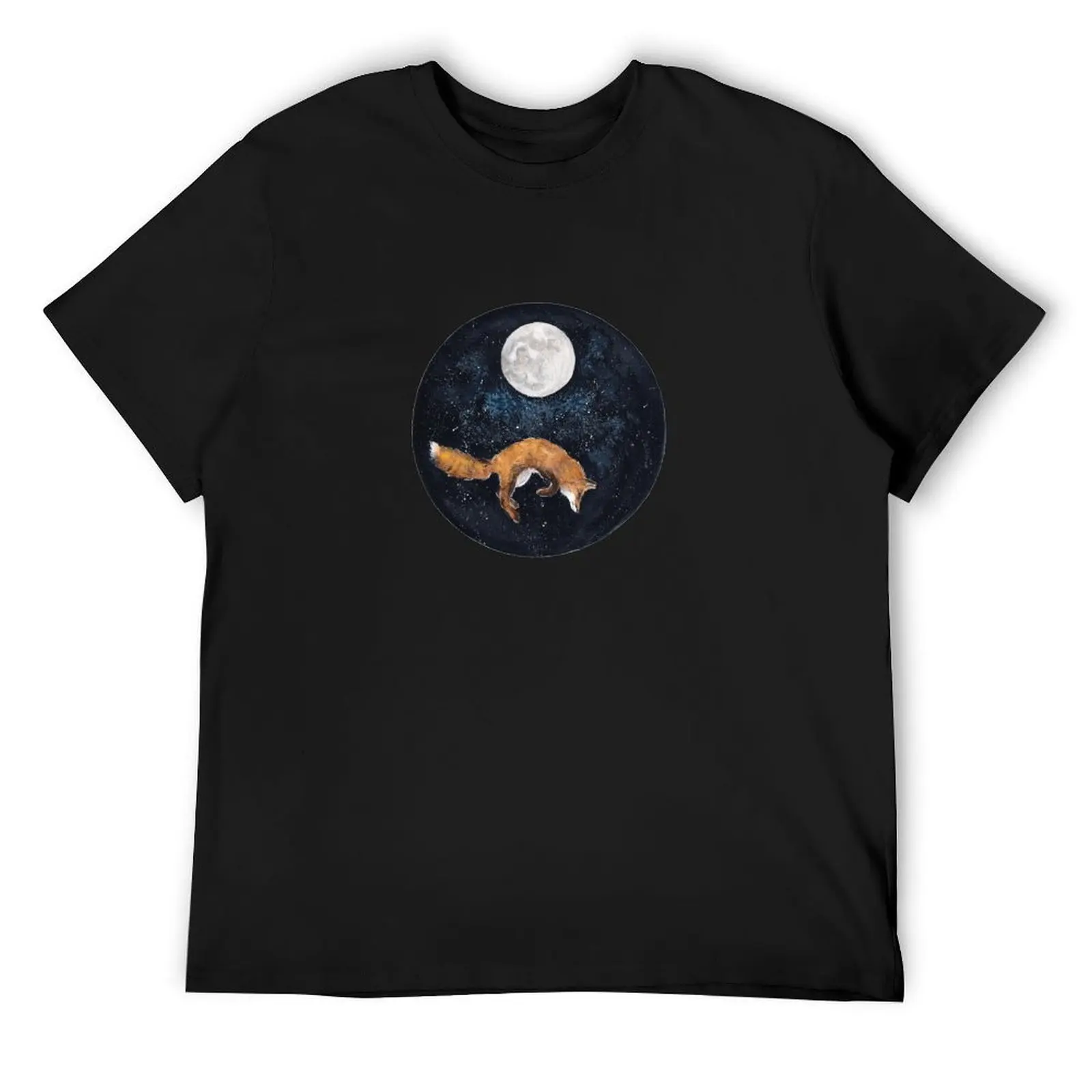 

Leaping fox under moon T-Shirt quick-drying sports fans custom t shirt funny costumes T-shirt men