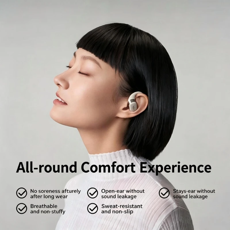 Shokz OpenFit T910 OWS Open Ear Bluetooth Headphones Air Conduction IP54 Sweatproof Sports Wireless Earbuds