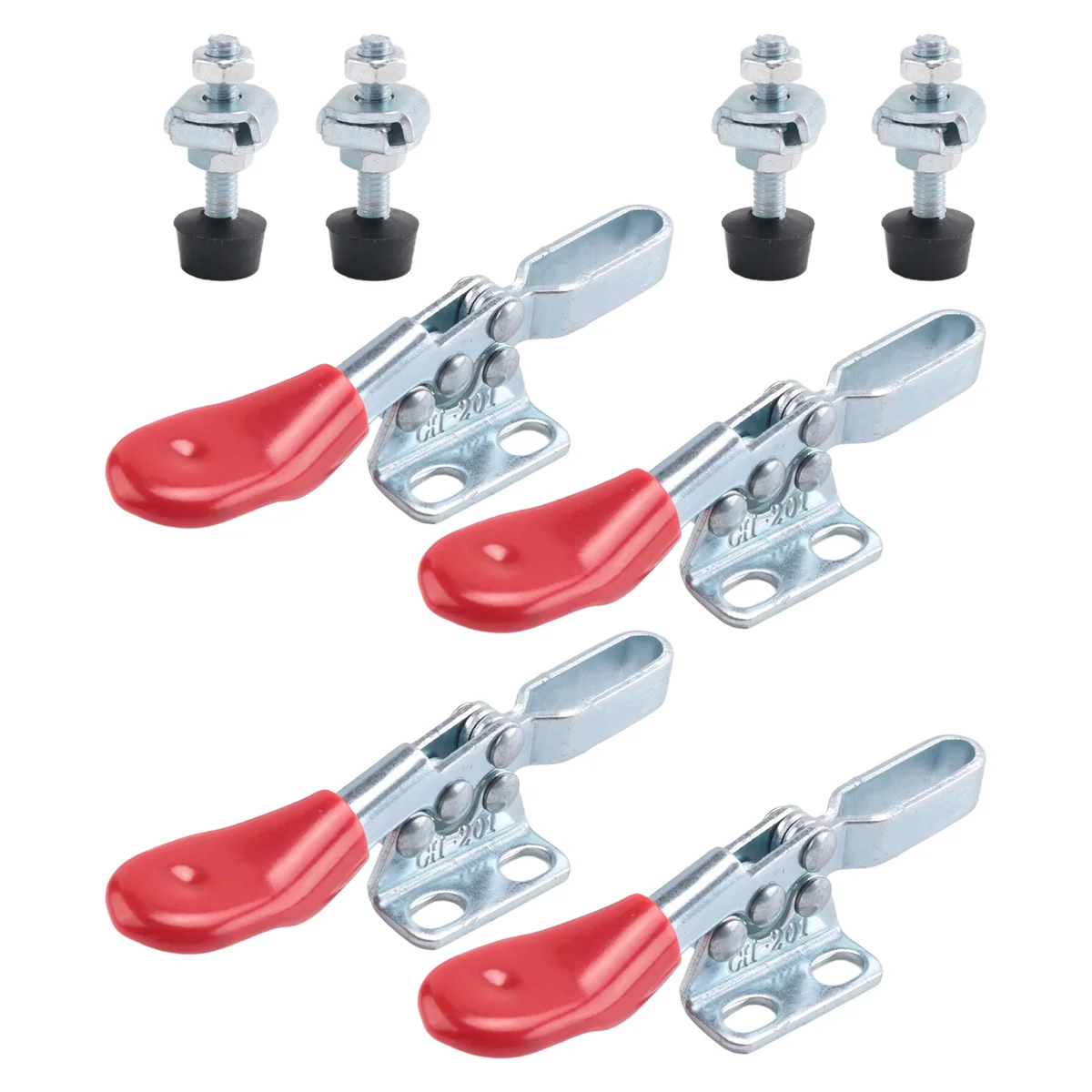 A06K 4 قطع مشبك تبديل سريع الإصدار GH-201 مضاد للانزلاق أفقي 59 رطل قدرة القابضة لتشغيل الماكينة والأعمال الخشبية #4