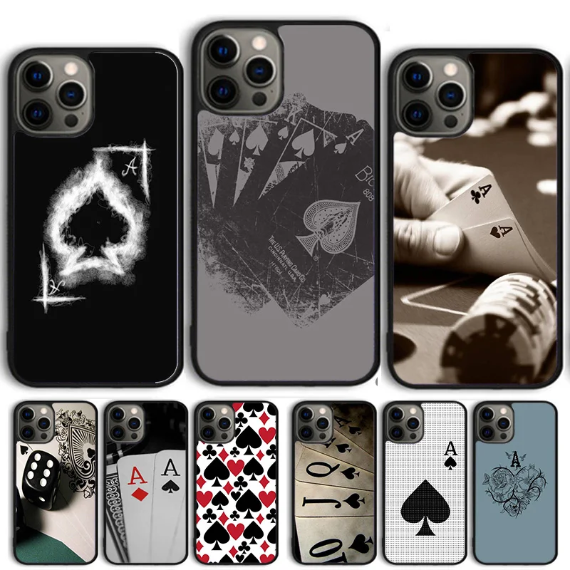 Poker Playing Cards Phone Case Cover For iPhone 15 16 14 13 12 Pro Max mini 11 Pro Max XS X XR Plus Coque Shell