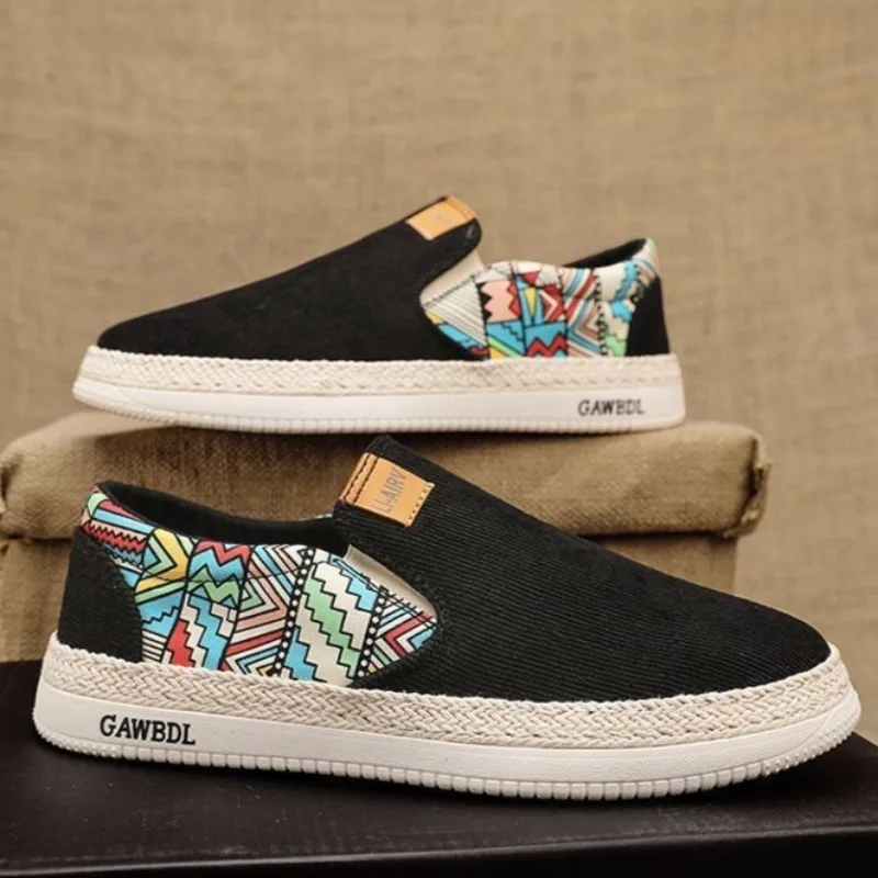 Flat Canvas Shoes for Man Fisherman Linen Cloth Loafers Summer Men's Sneaker New Style Shoes Running Sneakers Male Casual Shoes