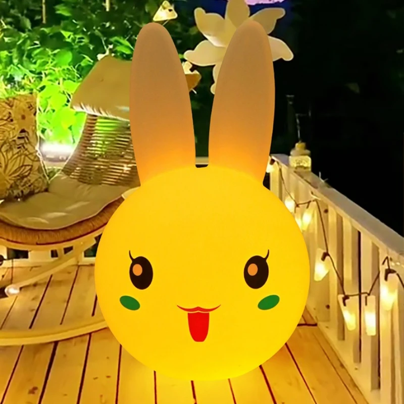 

LED Cute Rabbit Mood Light USB Charging Remote Control Dimming Bedroom Children's Room Floor To Floor Atmosphere Light Gift