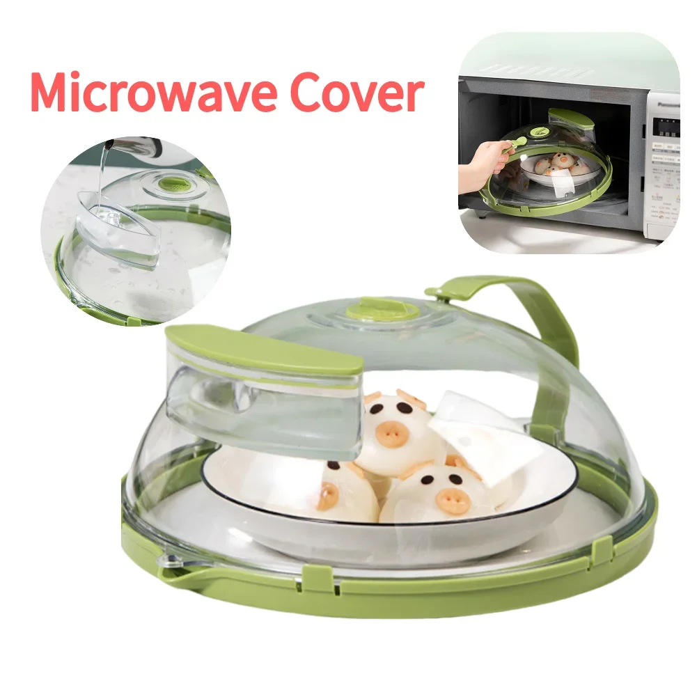 

Microwave Cover Clear Microwave Splatter Cover with Water Steamer and Handle Kitchen Gadgets Microwave Splash Guard Cooker Lid