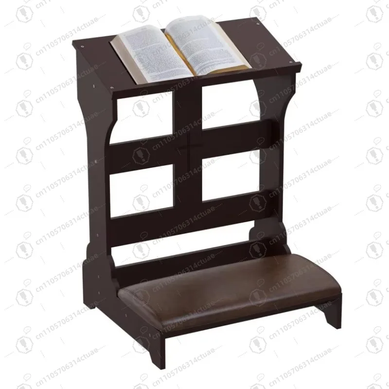 

Solid Wood Prayer Kneeling Bench with Cushion, Storage Shelf Church Home Prayer Chair