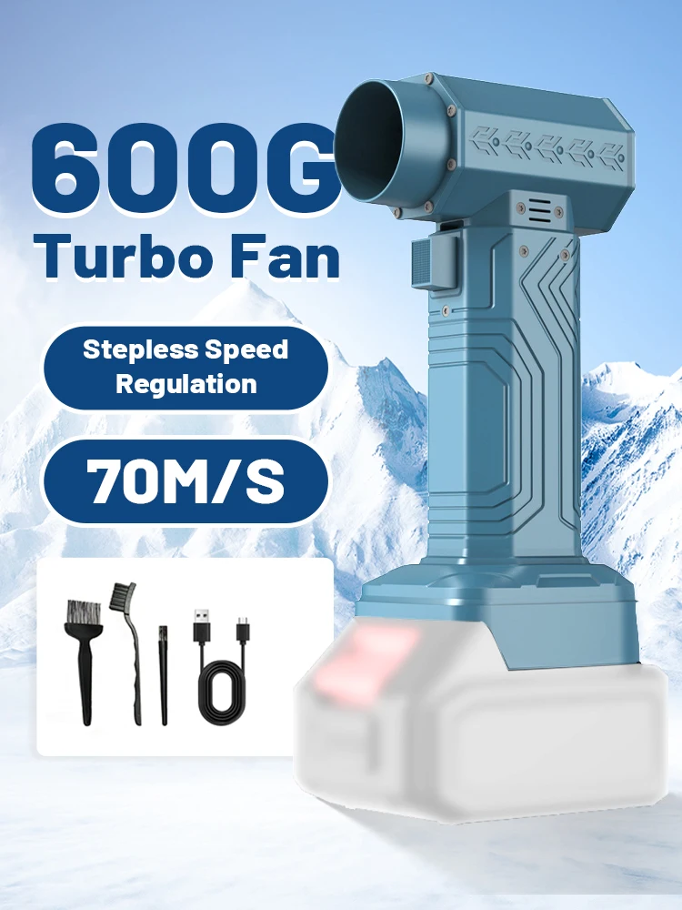 Ventilateur Turbo 500W pour batterie au Lithium Makita 21V, souffleur d'air électrique, ventilateur à Jet Turbo, outil électrique portatif de soufflage de poussière (sans batterie)