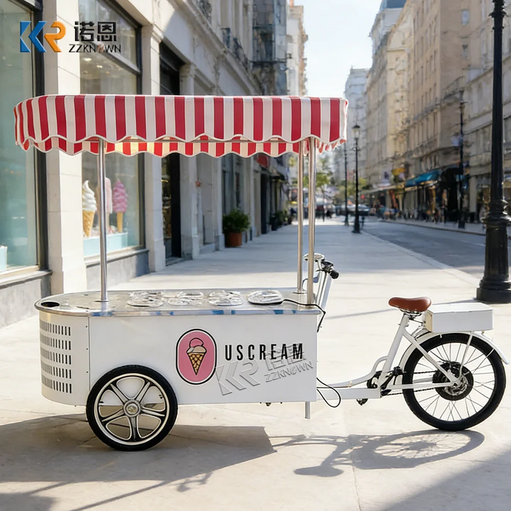 Modern Ice Cream Cart High Quality Snack Kiosk Beverage Coffee Outdoor Street Mobile Beverage Push Cart For Street Festival