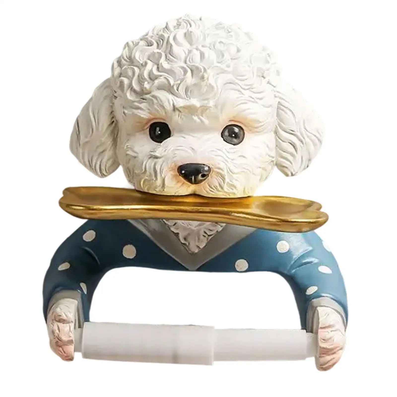 Wall Mounted Towel Rack Dog Toilet Paper Roll Holder for Lavatory Kitchen