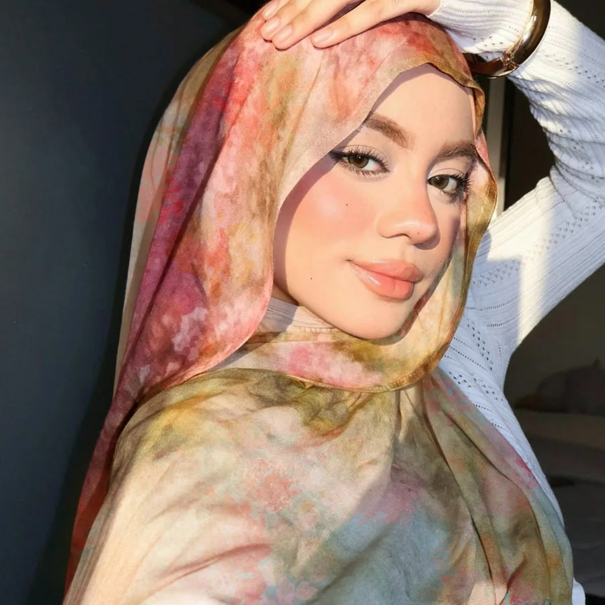 

Акварельный модальный хлопковый хиджаб, шарф, платок, женский головной убор, мусульманская мода, турецкие тюрбаны для женщин, исламская Ropa Africana Mujer