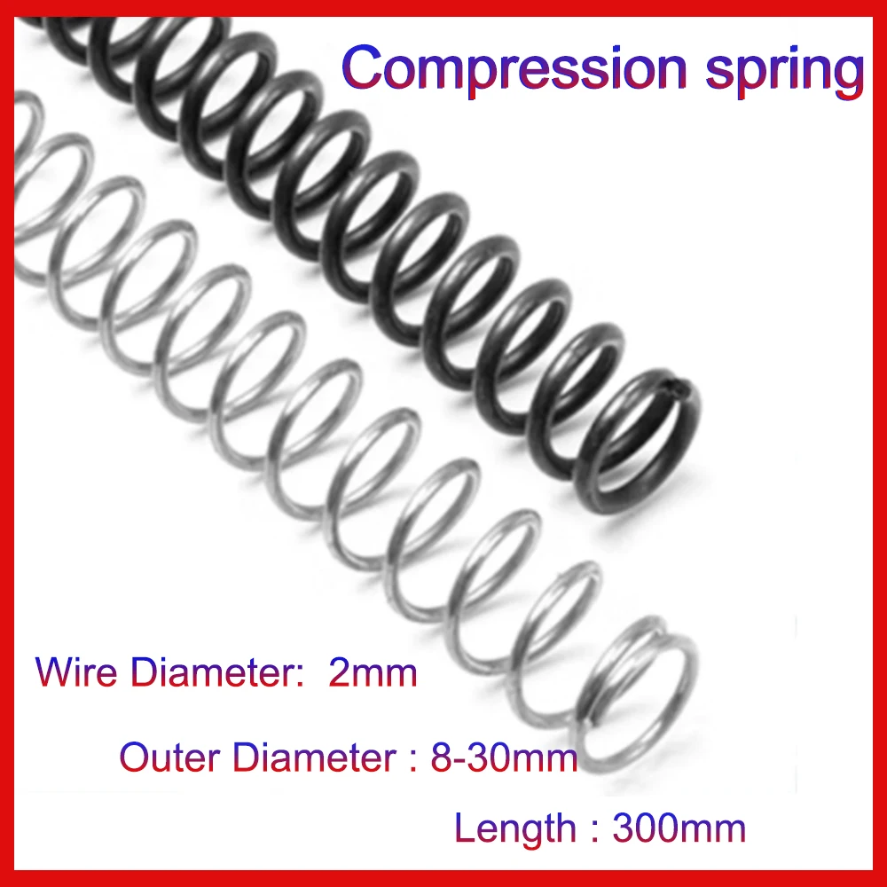 

2Pcs Compression Spring Y Type Wire Diameter 2mm Length 300mm Outer Diameter 8-30mm Rotor Buffer Return Cylidrical Coil