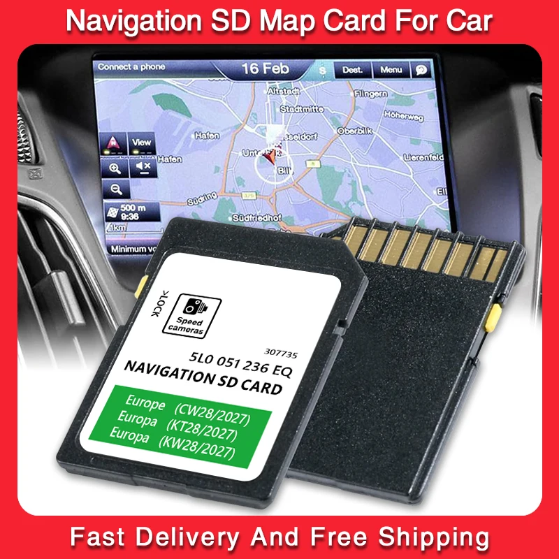 GEN2 for Skoda Octavia Superb Fabia Car Amundsen MIB2 GPS Navigation SD Card Map UK Europe 2027 with Anti Fog Film
