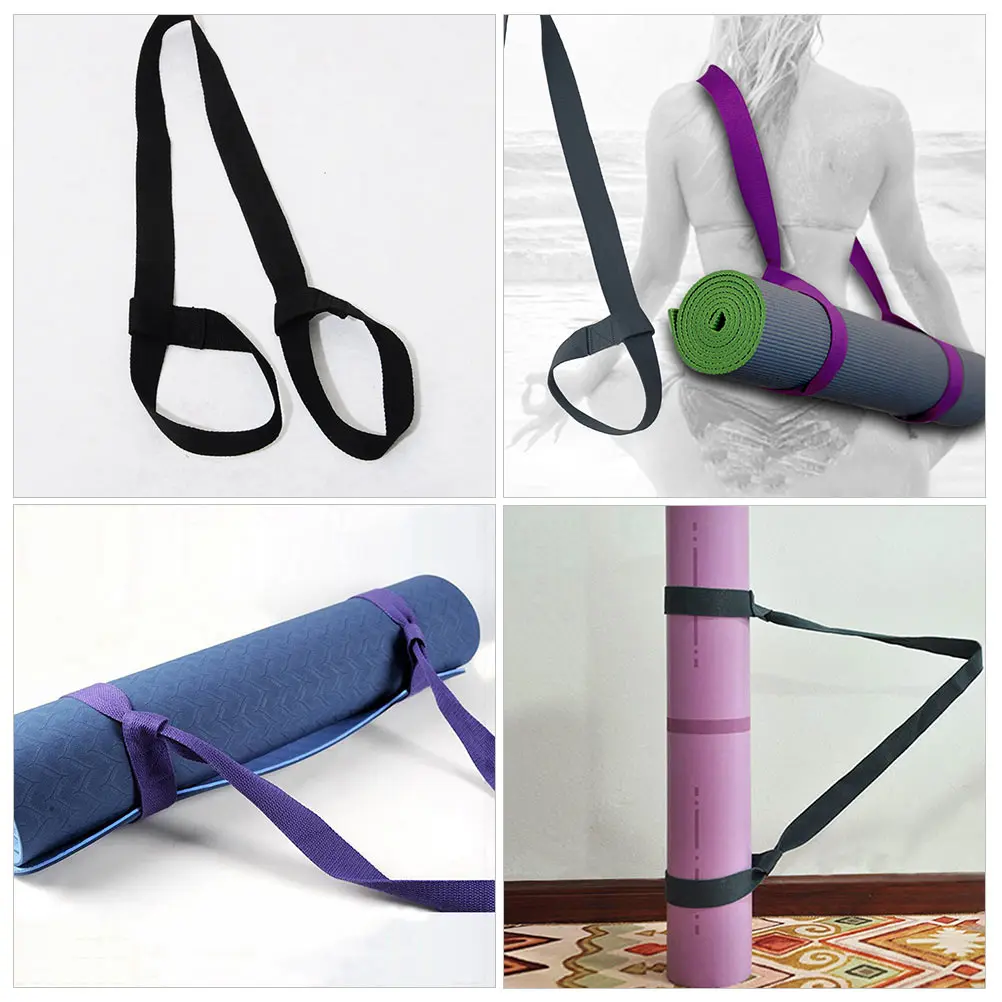 

Yoga Mat Strap Lightweight Durable Adjustable Loop Carry Shoulder Sling Exercise Mats Polyester Cotton Stretching
