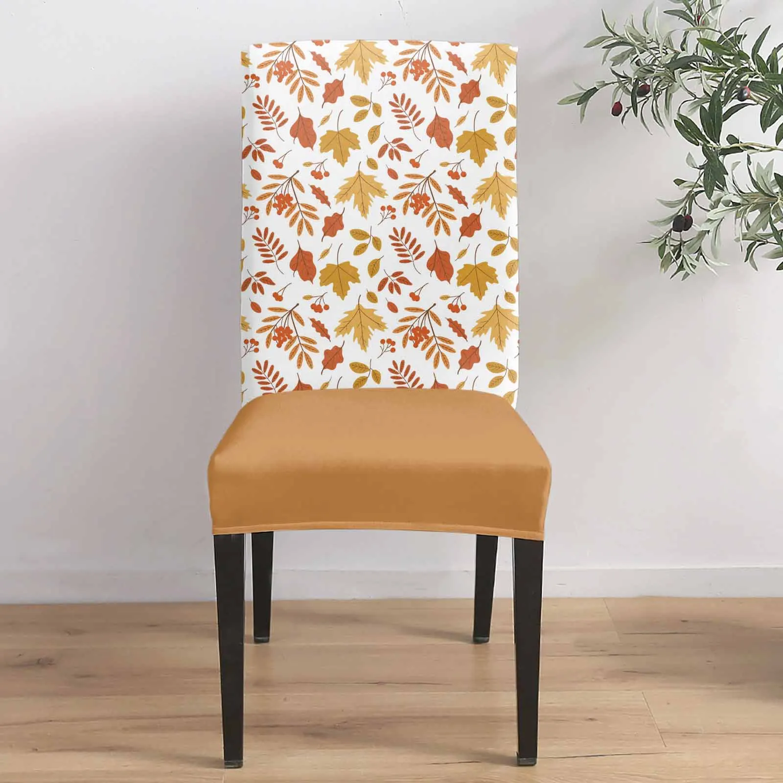 

Retro Autumn Maple Leaves 4/6/8PCS Spandex Elastic Chair Case For Wedding Hotel Banquet Dining Room
