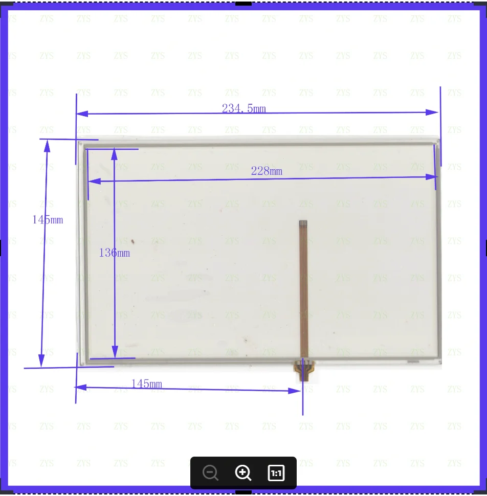 ZhiYuSun M1016A 10.2  inch Touch Screen Glass 235mm*145mm 4 wire resistive Touch Panel    FOR  TABLE for laptop 235*145