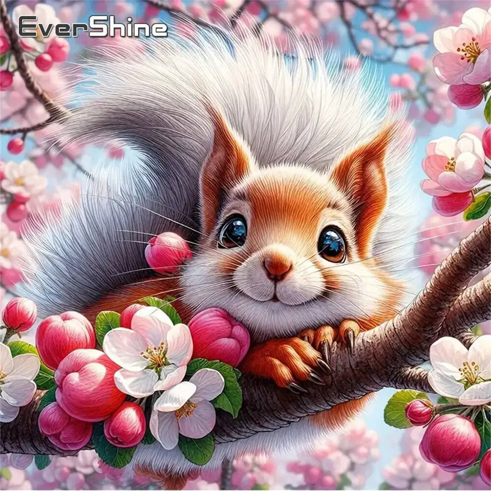 Evershine Diamant-Gemälde, Hund, Tier, Cartoon, komplett, quadratisch, rund, Diamant-Mosaik, Badezimmer, DIY-Bastelset, Heimdekoration