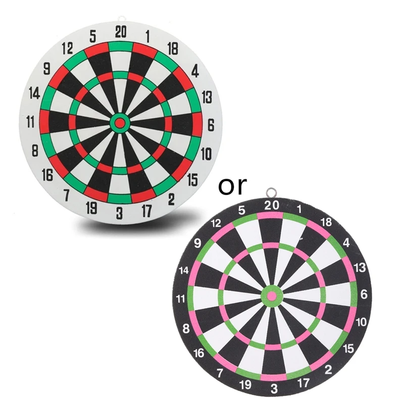 Board Set with 2 Steel Tip Darts Double Side Staple-Free Throwing Foam for Play Battle Supplie