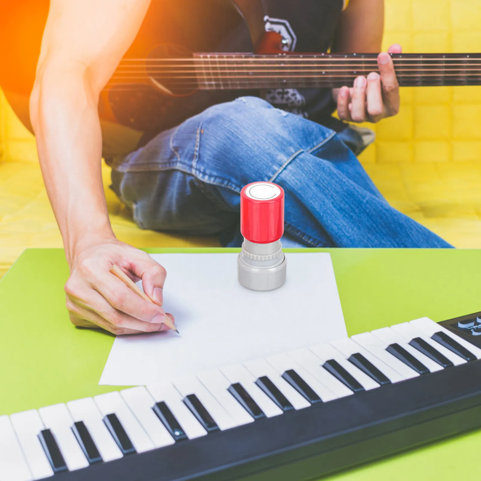 2Pcs Guitar Chord Stamp Beginner Guitar Practice Tool Chord Exercising Stamp Suitable for Acoustic Electric Ukulele