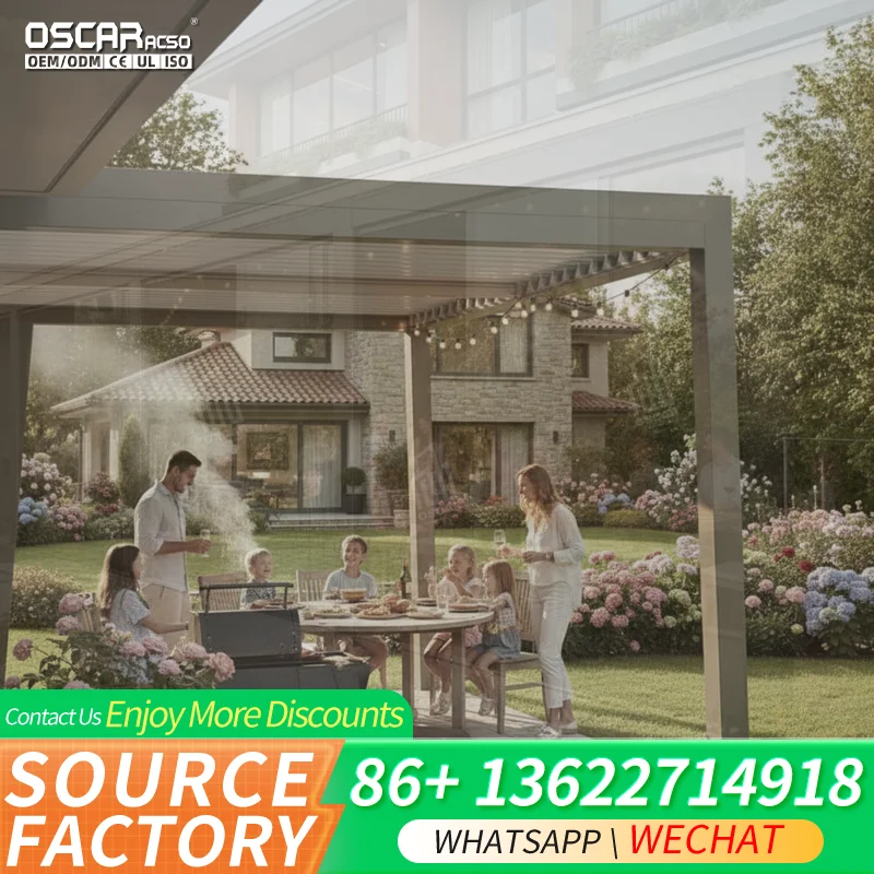 Custom Multi Layer Garden Profile Summer Outdoor WPC Beam Post Pergola Powder Coated Frame Foshan pergola