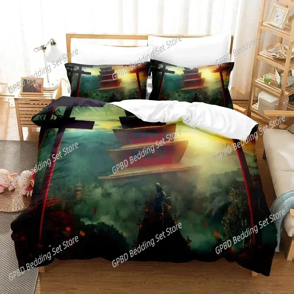 Luxury New 3D Print Anime Samurai Bedding Set Duvet Cover Bed Set Quilt Cover Pillowcase Queen Size Boys Adult Bedding Set