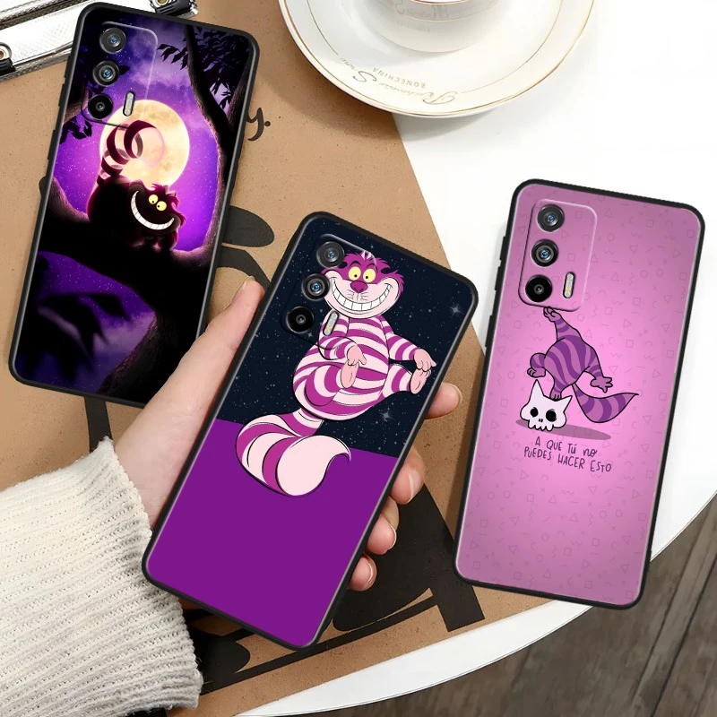 Disney Alice in Wonderland Black Phone Case For OPPO Realme 10 C2 3 11 20 21 31 30 33 35 55 X2 GT Pro Plus Master Shell Cover