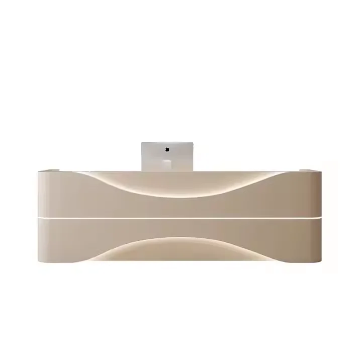 

dd-Modern Wood Small Clinic & Hospital Salon Reception Desk with Cash Register for Gym Use@