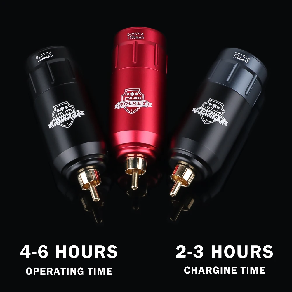 مجموعة أدوات الوشم اللاسلكية مجموعة آلة الوشم قلم الوشم الدوار عالي الجودة RCA جاك مع بطارية الوشم القابلة لإعادة الشحن صاروخ 1300 مللي أمبير في الساعة #5