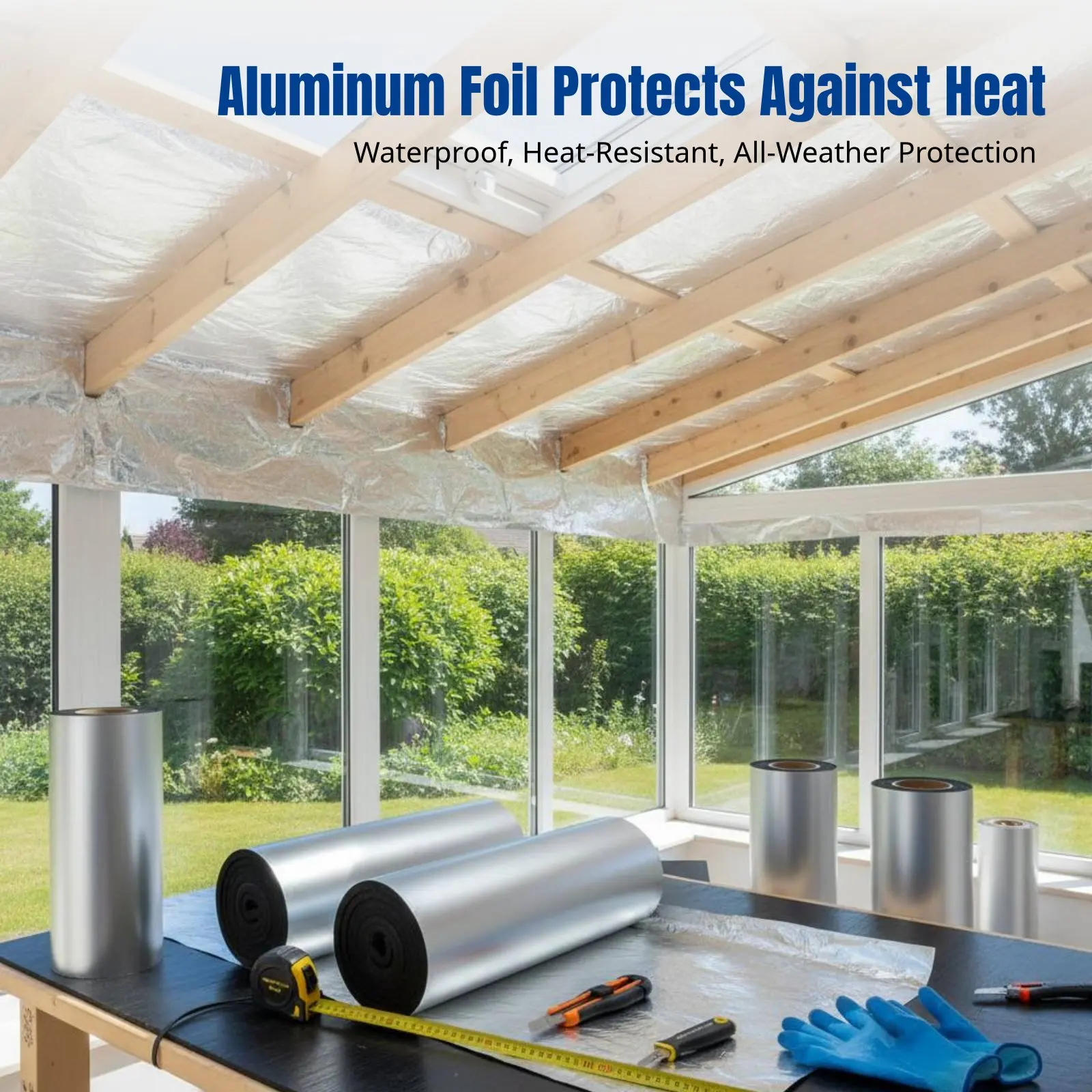 Varmeisolerende aluminiumsfolie til solrum - usage example