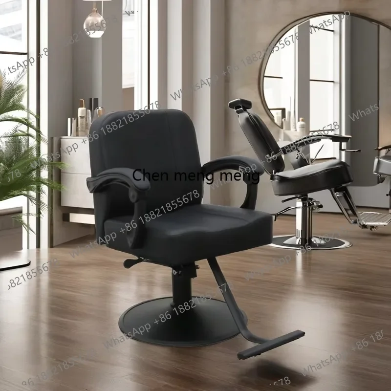 Barbershop Salon Styling Chair Black Salon Chair Furniture Hydraulic Reclining Hairdressing Barber Chair