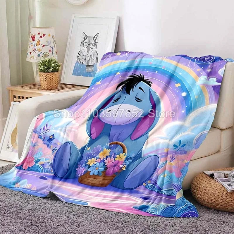 Winnie the Pooh Eeyore Print Blanket for Home Travel Soft and Comfortable Blanket for Adults and Children Cartoon Blanket