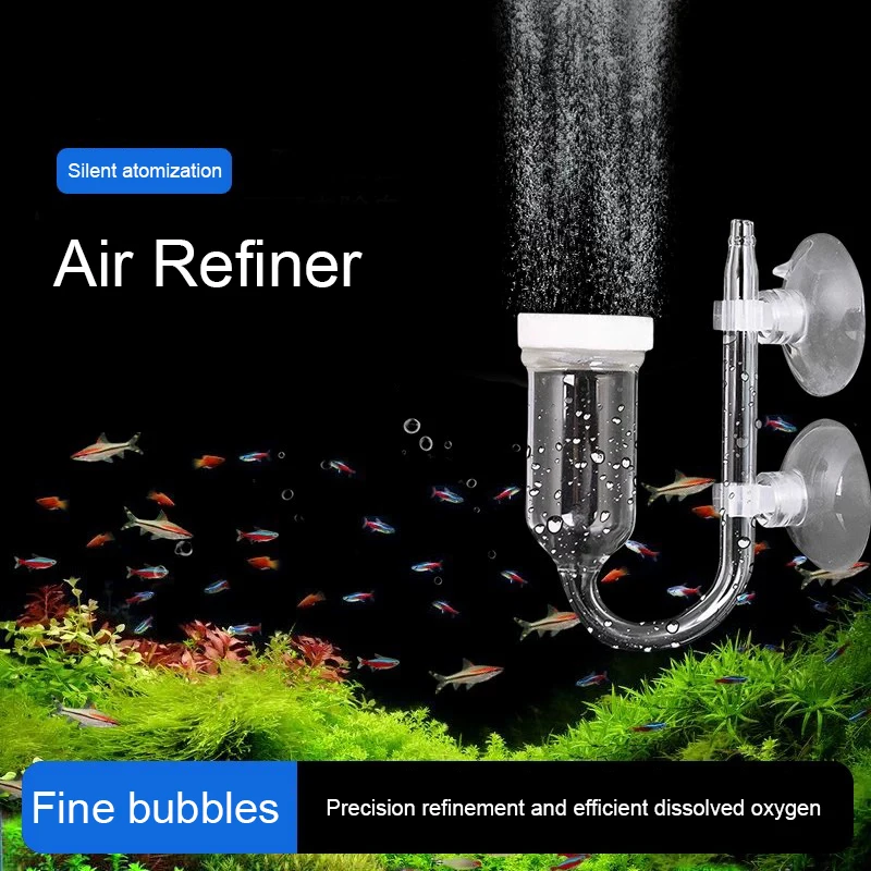 Silent Fish Tank Oxygen Pump Air Purifier with Air Disc Bubble Stone for Aquarium Grass Tank Atomized Fish Farming
