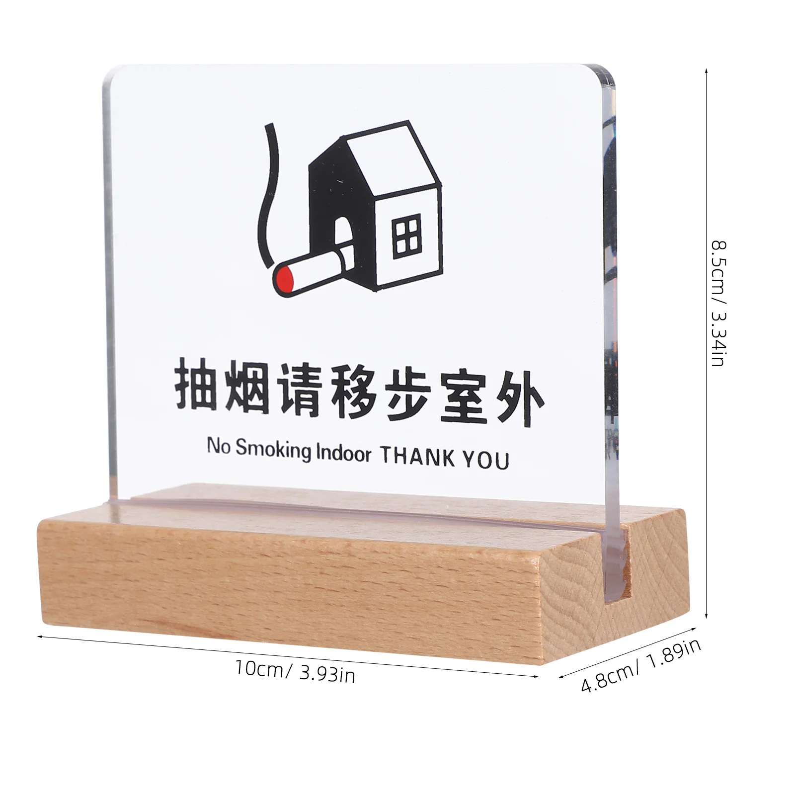 No Smoking Tischschild, Acryl, transparent, kratzfest, Schreibtischanzeige für Hotels, Restaurants, Büros, Cafés, geschäftliche Nutzung
