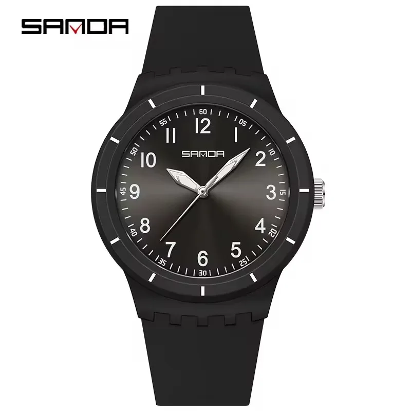SANDA 9075 Lightweight Women's Quartz Watch Neutral Quartz Watch Simple Waterproof Night Light Daily Watch relojes de mujer