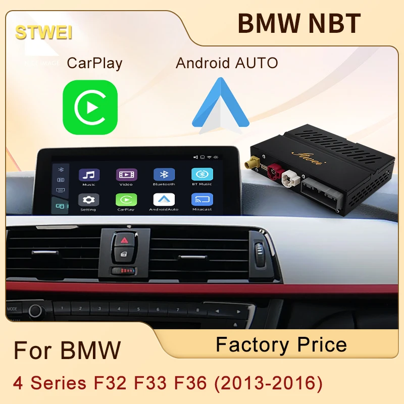 Wireless CarPlay Box For BMW NBT 4 Series F32 F33 F36 2013-2016 Android Auto Car Radio Player Mirror Front Rear Camera