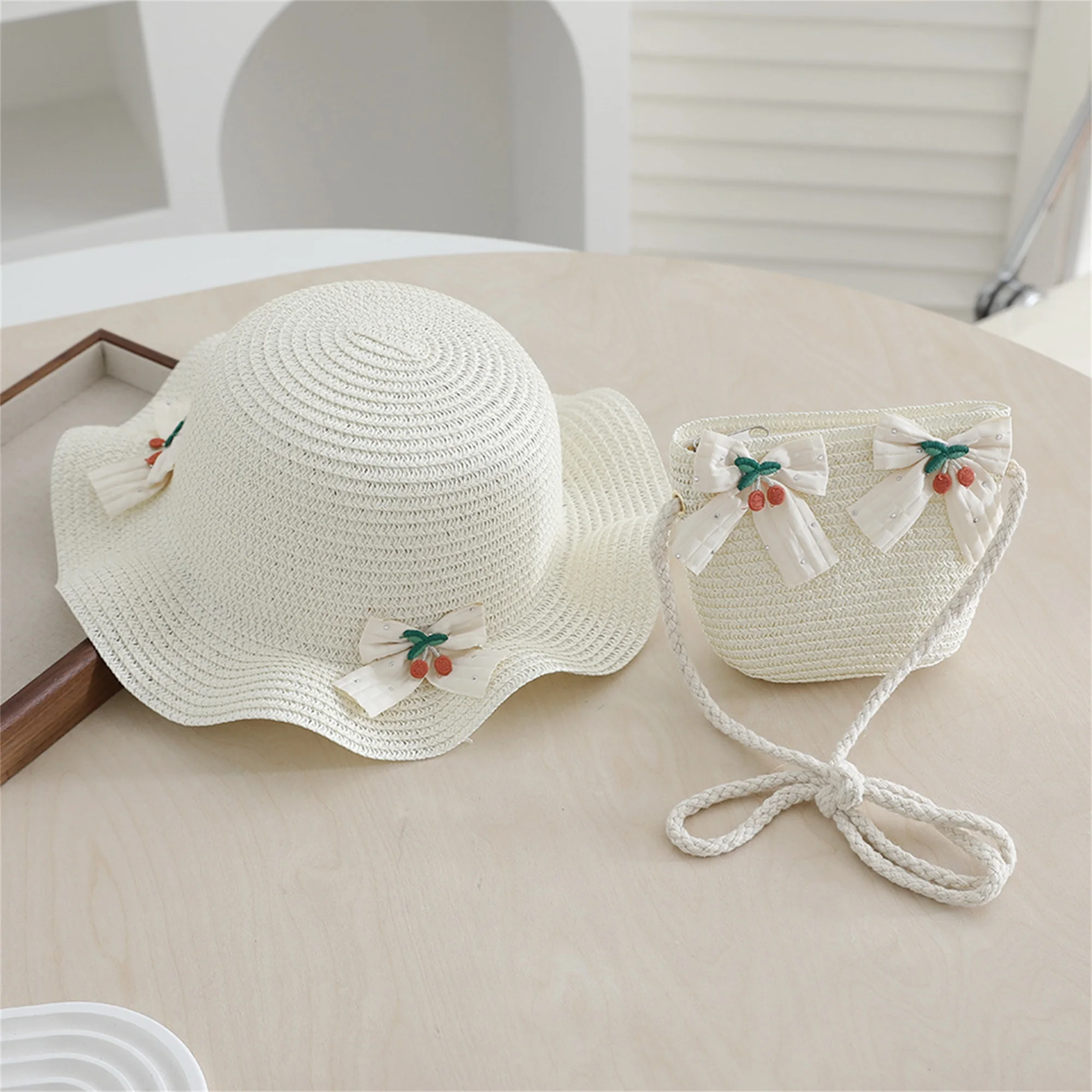 

Милая шляпа-ведро с цветочным принтом для маленьких девочек, стильная солнцезащитная пляжная кепка с широкими полями и подходящей сумкой-тоут