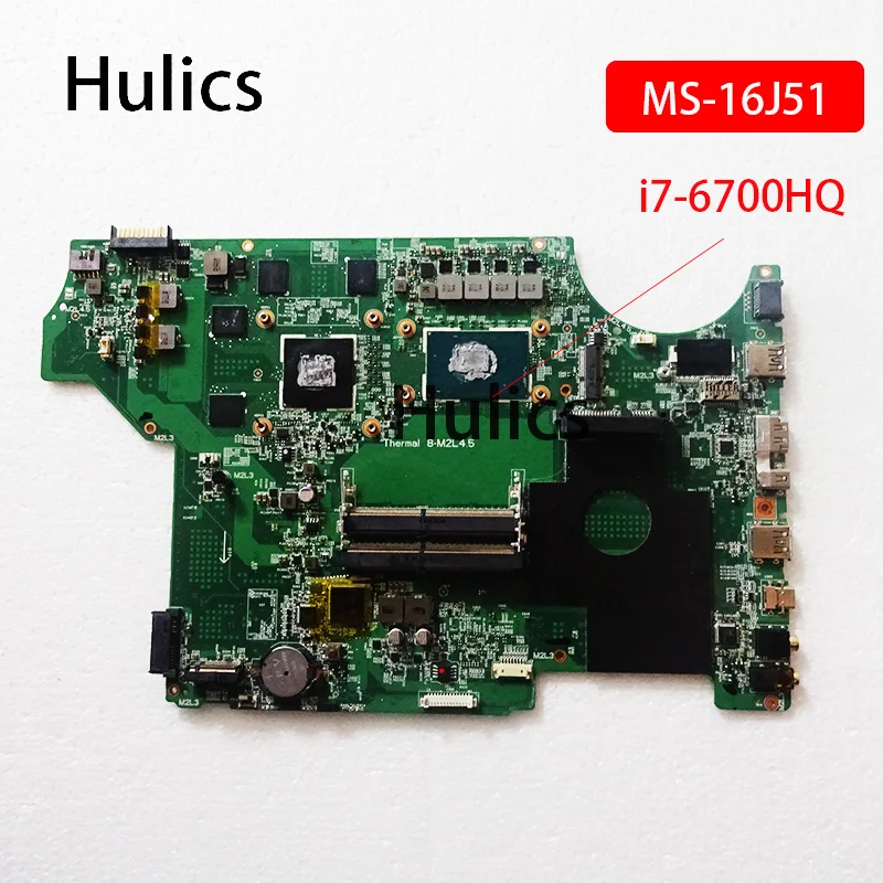 

Hulics Used MS-16J51 For MSI GE62 GE72 MS-16J5 Notebook Motherboard SR2FQ CPU I7-6700HQ Laptop Mainboard N16P-GX-A2