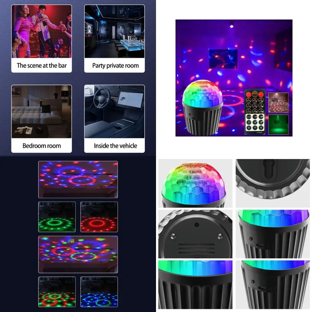 

Портативный вращающийся шар, светодиодная лампа, различные режимы, диско-эффект, осветительное оборудование для вечеринок для и