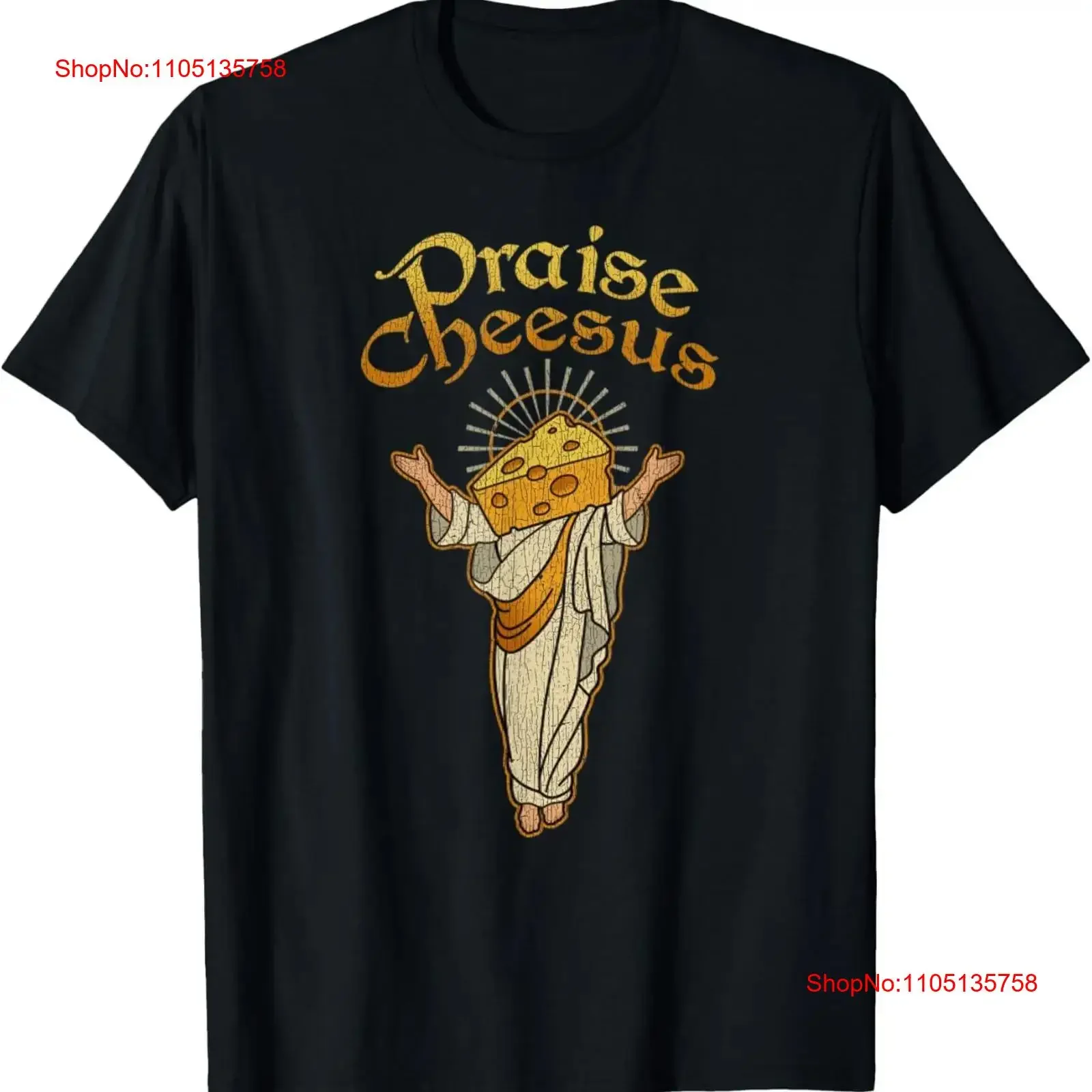 Vintage Praise Cheesus Cheese T Shirt  vintage Washed Soft Comfortable Unisex homme Casual Versatile Breathable fashion
