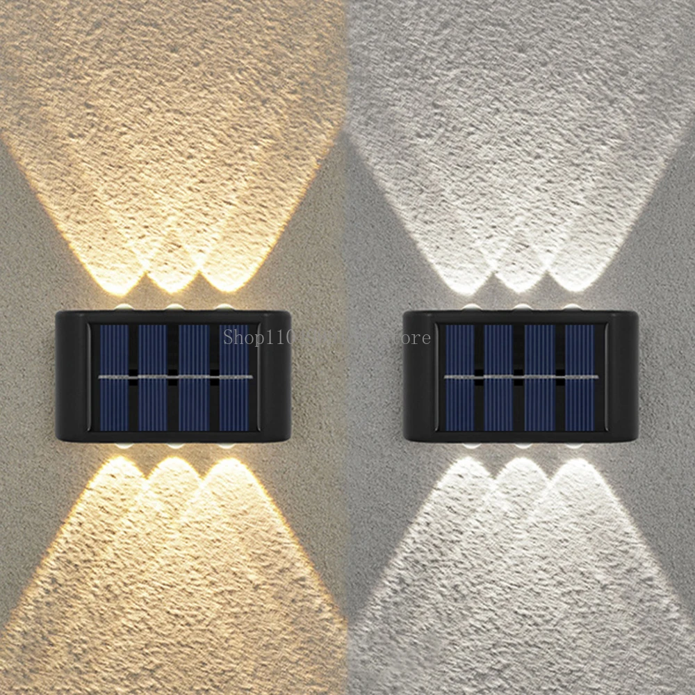 

6LED Solar Outdoor Garden Atmosphere Lights Yard Garden Decoration Layout Wall Washing New Up and Down Luminous Wall Lamp