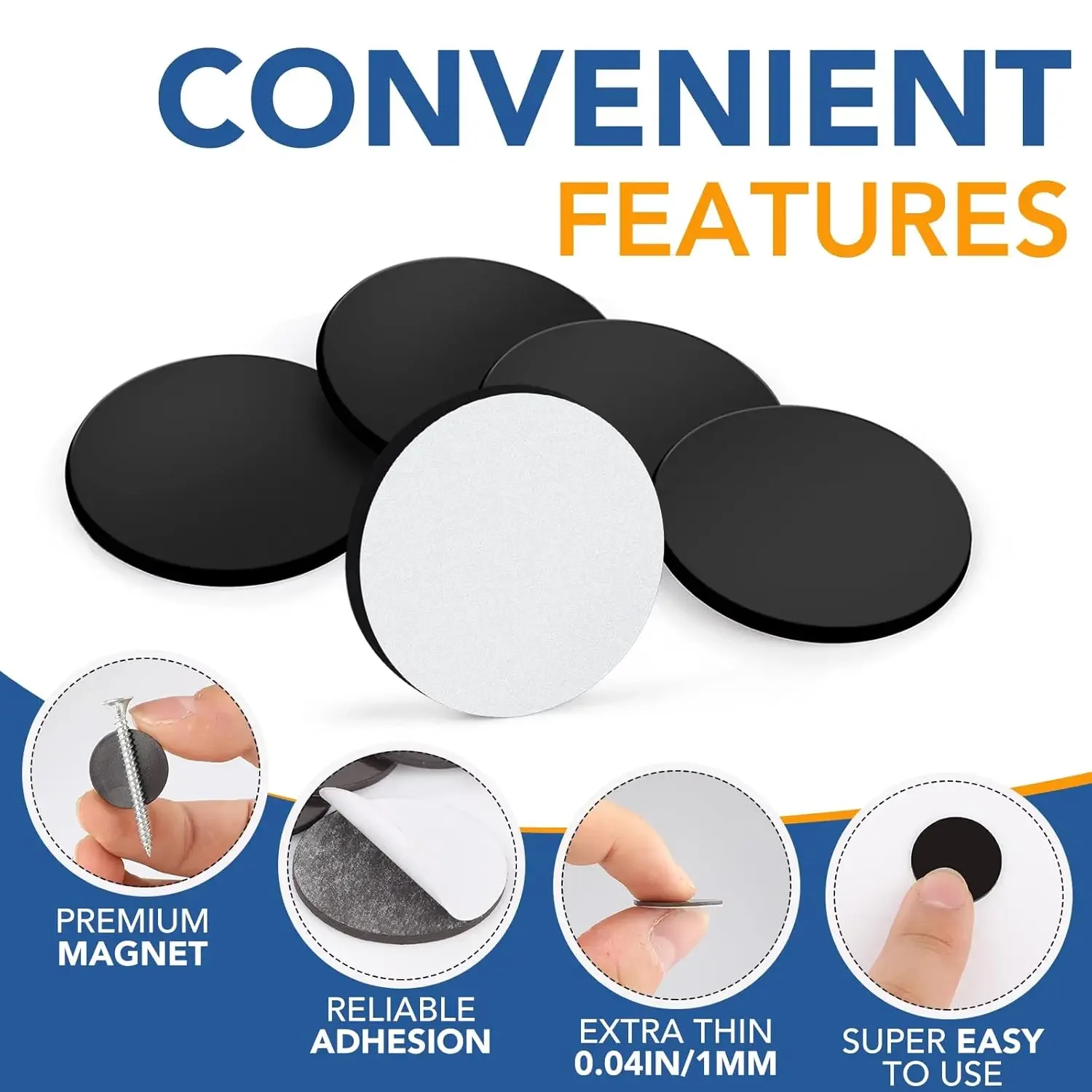 Round Magnetic Dots Self Adhesive Magnet Sheets Flexible Sticky Magnets for Home Office School Magnetic Stickers Circles