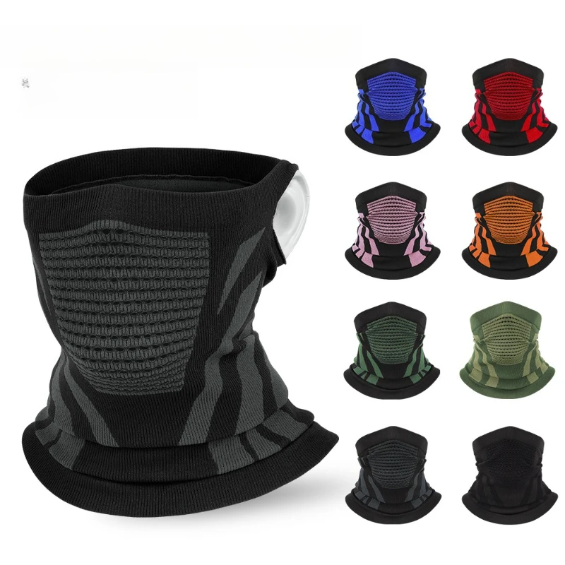 All‑Season Stretch Breathable Ear‑Loop Cycling Visor Neck Gaiter Thick Thermal Ear‑Neck Warmer Windproof Outdoor Rider Face Mask