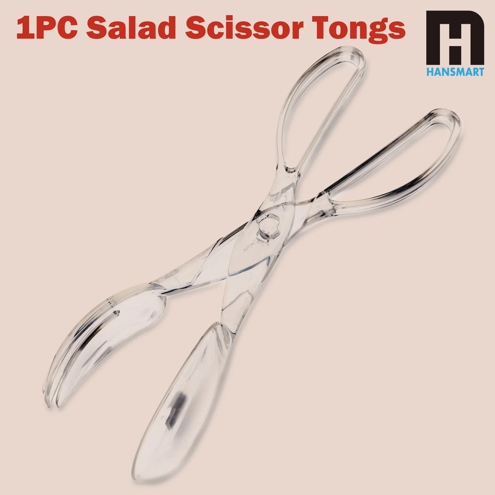 Pinzas para Ensalada de Acrílico Transparente HANSMART, Pinzas Multifuncionales para Servir Alimentos, Clip Antideslizante para Ensalada, Pan, Filete, BBQ, Buffet, Utensilios de Cocina, Aptas para Lavavajillas