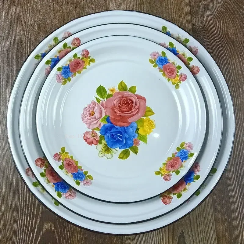 Nordic Style Floral Porcelain Dinner Set - Large Capacity Plates Bowls Dishes for Soup Noodle Appetizer Kitchen Supplies