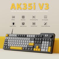 AJAZZ AK35I V3 Wired Bluetooth Wireless Gaming Keyboard Washers Full Key Hot Swap 104 Key Custom Keyboards