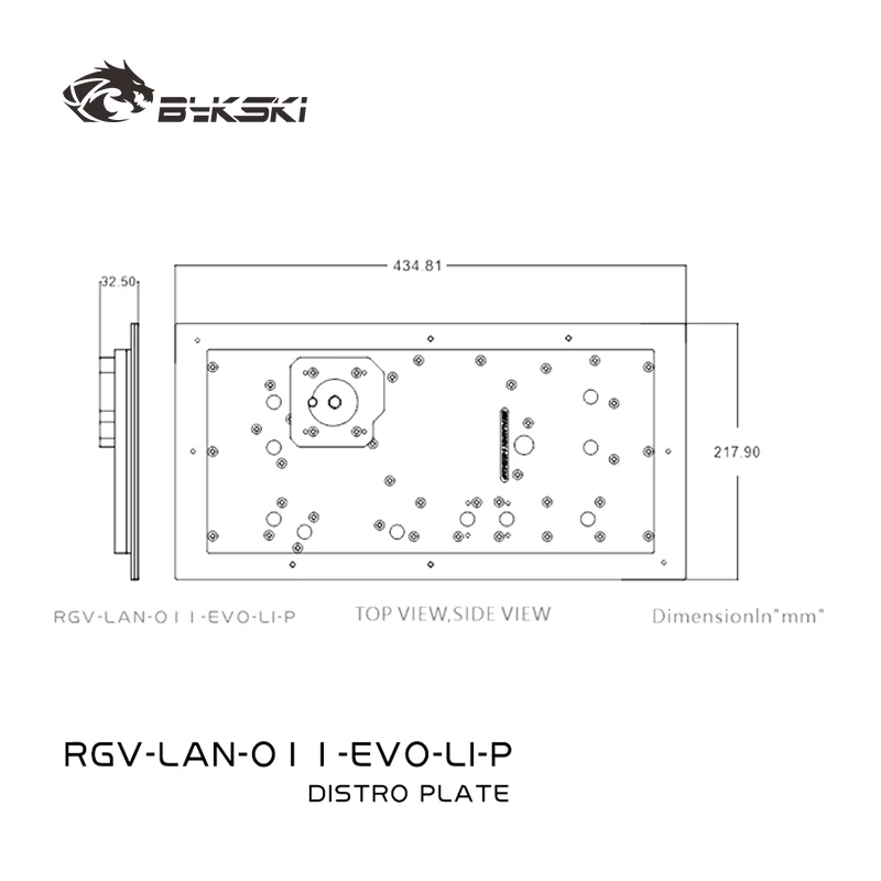 Bykski Front Acrylic Distro Plate /Board for LIAN LI O11 EVO PC Case /Water Cooler Reservoir /with DDC Pump RGV-LAN-O11-EVO-LI-P