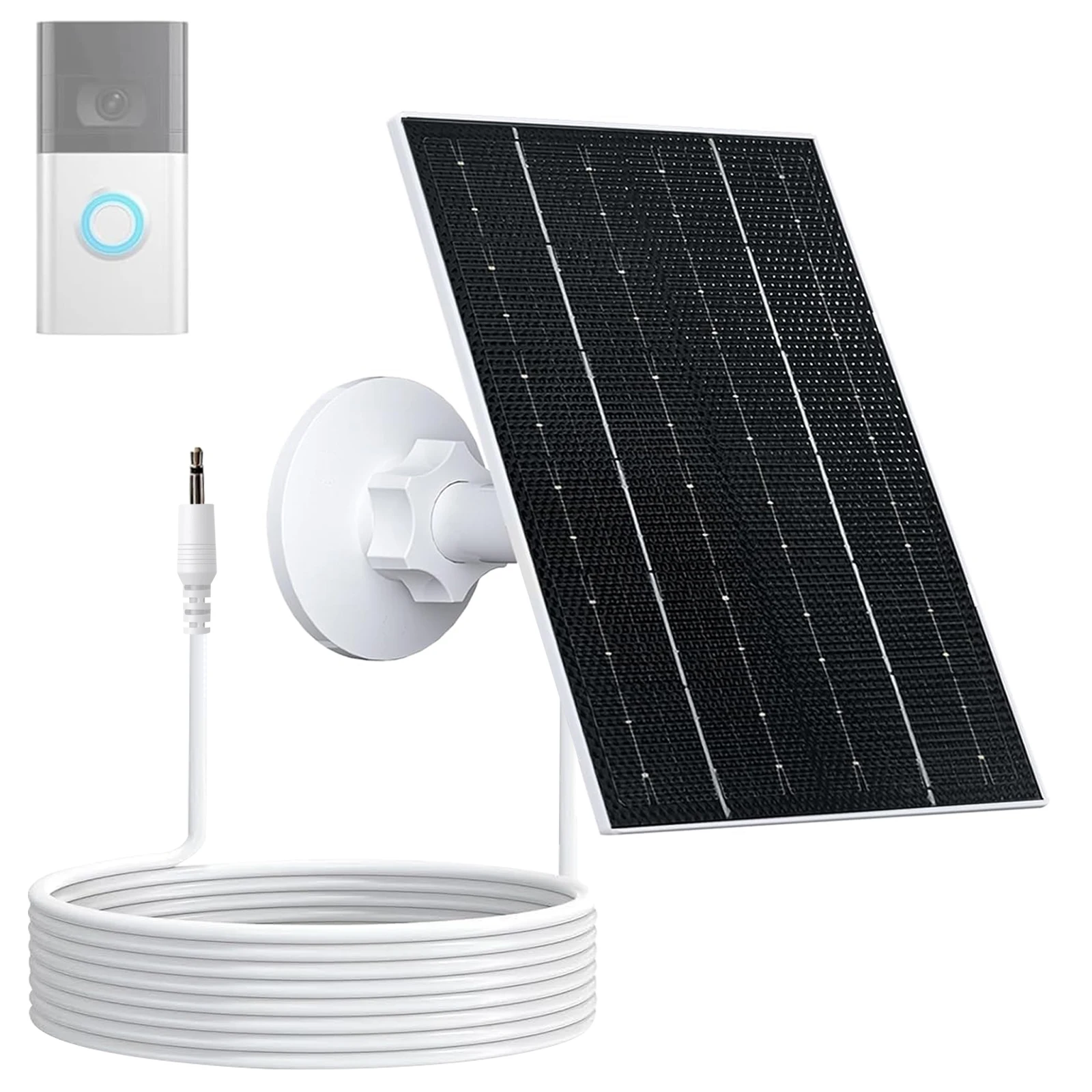 7W Solar Panel Power Kit 60° Adjustable Bracket Waterproof Household Diy Installation For Ring Smart Video Doorbell Accessories