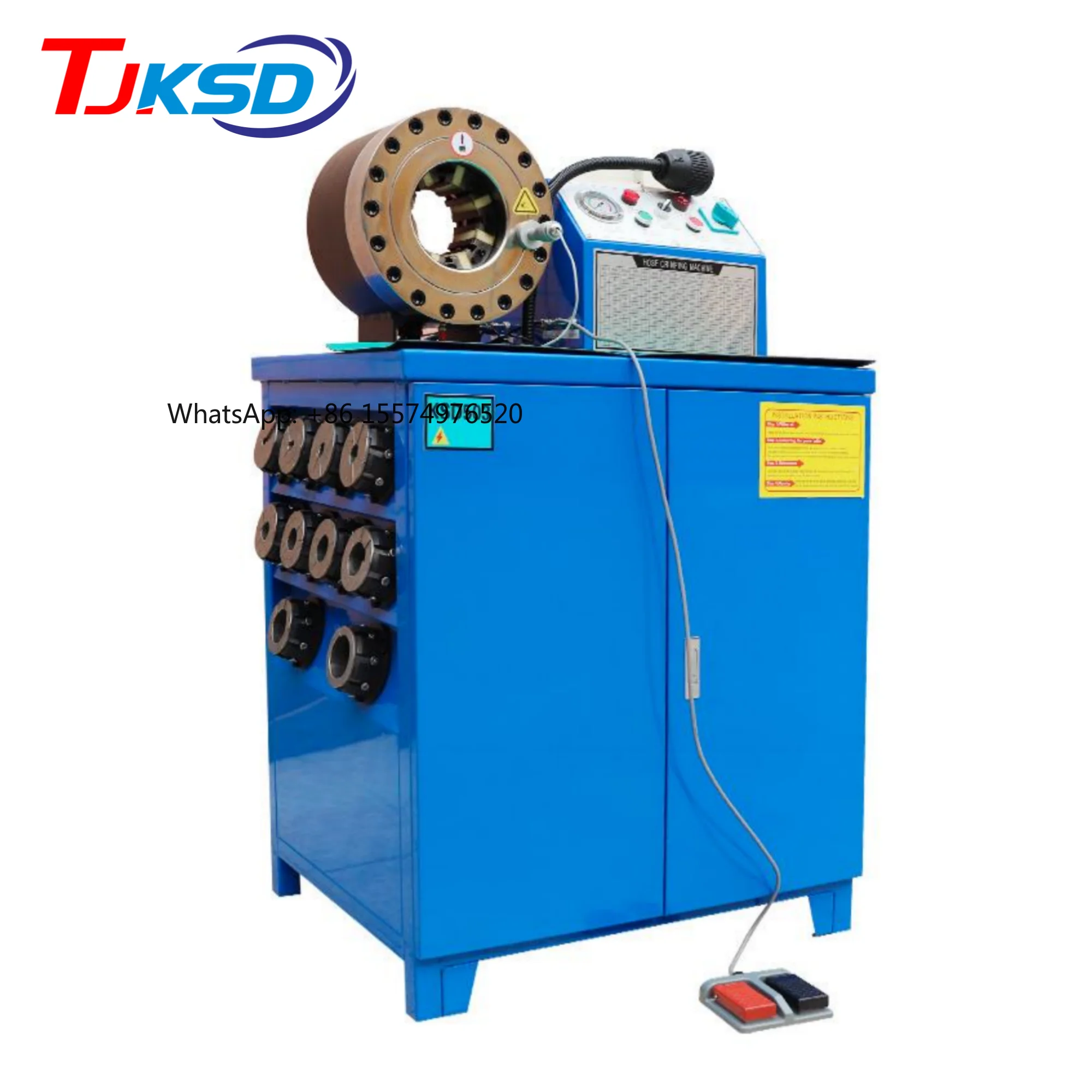 Automatic Vertical Hydraulic Hose Pressing Machine 6-51mm Excavator Pipe Forging Crimping Rubber 220V Pump Engine Motor Core