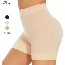 Shorts antiatrito para mulheres, cintura alta, calção de segurança, vestido interno invisível, roupa interior sem costura, calcinha de controle suave